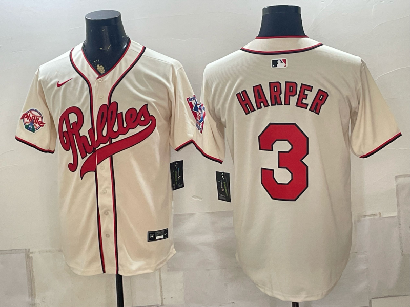 Men 2026 Philadelphia Phillies #3 Harper cream Game Nike MLB Jerseys 0823001->philadelphia phillies->MLB Jersey
